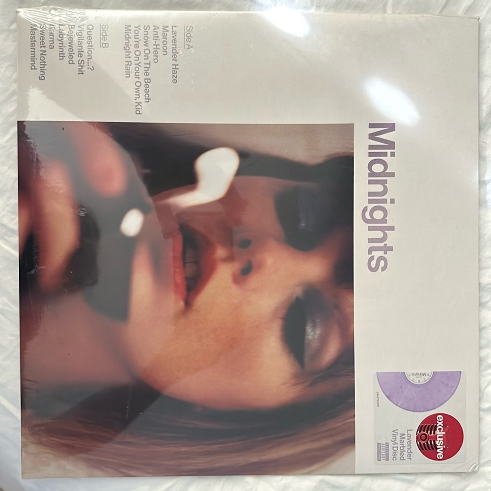 New and unwrapped Taylor Swift Midnights Vinyl - lavender version